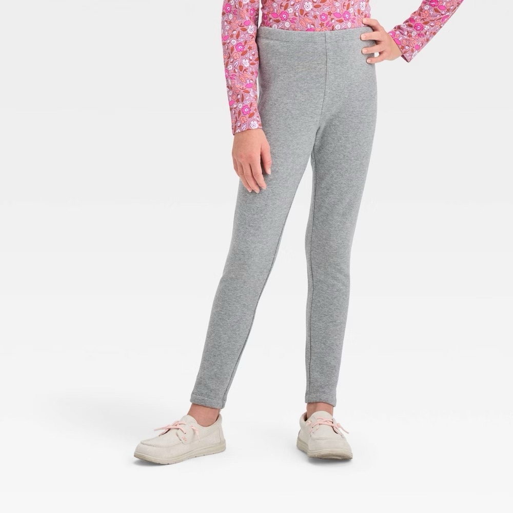 Cat and jack girls cozy gray leggings XS Slim 4/5